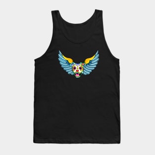 All Pit Bulls go to Heaven - Day of the Dead Winged Pitbull - Sugar Skull Angel Tank Top